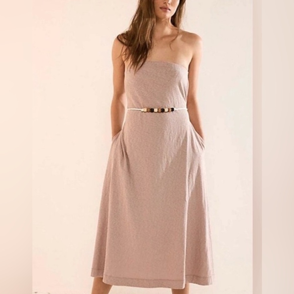 Free People-Free Est Peyton Yellow  Strapless Sundress - Picture 8 of 9